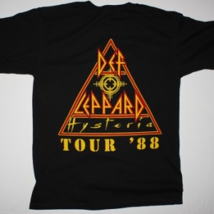 DEF LEPPARD HYSTERIA 87 NEW BLACK T-SHIRT