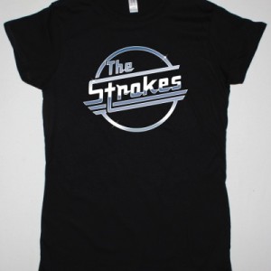 THE STROKES LOGO NEW BLACK LADY T-SHIRT