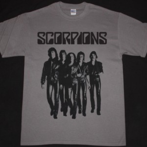 SCORPIONS LOVE AT FIRST STING BAND NEW GREY CHRACOAL T-SHIRT
