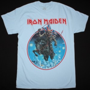 IRON MAIDEN MAIDEN ENGLAND TOUR 2014 NEW LIGHT BLUE T-SHIRT