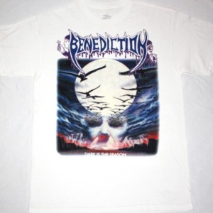BENEDICTION DARK IS THE SEASON'92 NEW WHITE T-SHIRT