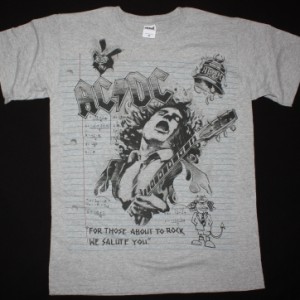AC DC NOTEBOOK AC/DC NEW SPORTS GREY T-SHIRT