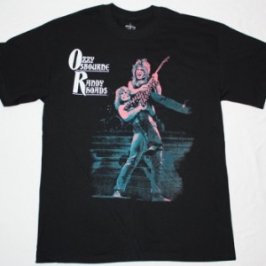 OZZY OSBOURNE RANDY RHOADS NEW BLACK T-SHIRT