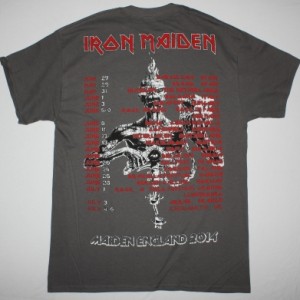 IRON MAIDEN MAIDEN ENGLAND TOUR 2014 NEW GREY CHARCOAL T-SHIRT