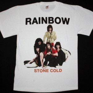 RAINBOW STONE COLD  WHITE NEW T-SHIRT