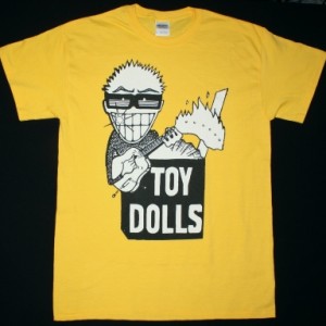 THE TOY DOLLS IDLE GOSSIP NEW YELLOW  T-SHIRT