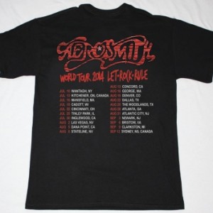 AEROSMITH LET ROCK RULE TOUR 2014 NEW BLACK TSHIRT