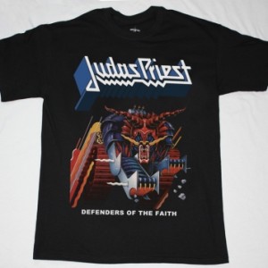 JUDAS PRIEST DEFENDERS OF THE FAITH'84  NEW BLACK T-SHIRT
