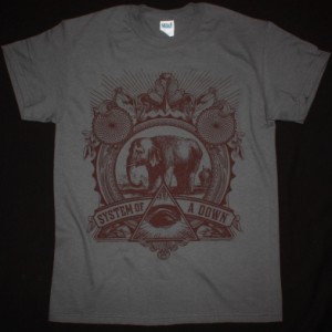 SYSTEM OF A DOWN ELEPHANT NEW GREY CHARCOAL T-SHIRT