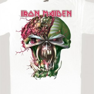 IRON MAIDEN HEAD EUROPEAN TOUR 2011 NEW WHITE T-SHIRT