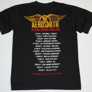 AEROSMITH BAND THE GLOBAL WARMING TOUR 2014 NEW BLACK TSHIRT
