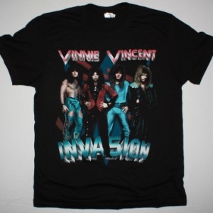 VINNIE VINCENT INVASION ALL SYSTEMS GO NEW BLACK T SHIRT
