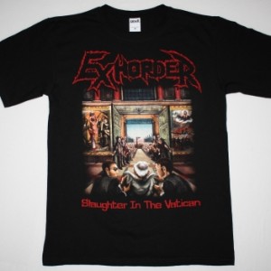 EXHORDER SLAUGHTER IN THE VATICAN 90 NEW BLACK T-SHIRT