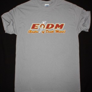 EAGLES OF DEATH METAL ZIPPER DOWN NEW LIGHT GREY TSHIRT