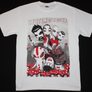 SYSTEM OF A DOWN CARTOON NEW WHITE T-SHIRT