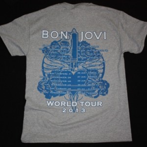 BON JOVI WHAT ABOUT NOW BECAUSE WE CAN 2013 TOUR EUROPE NEW SPORT GREY T-SHIRT