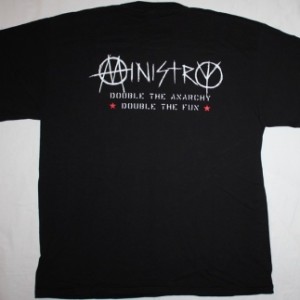 MINISTRY DOUBLE THE ANARCHY DOUBLE THE FUN NEW BLACK T-SHIRT