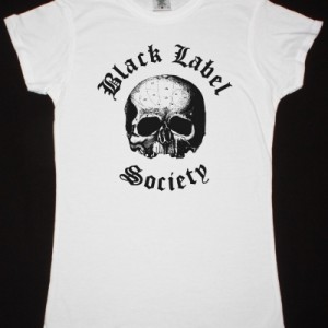 BLACK LABEL SOCIETY LOGO SKULL NEW WHITE LADY T-SHIRT
