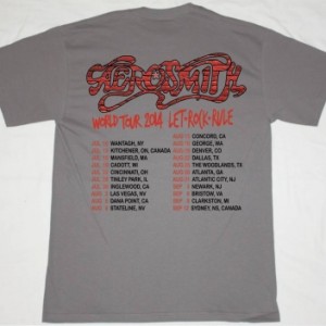 AEROSMITH AEROSMITH LET ROCK RULE TOUR 2014 NEW GREY CHARCOAL T-SHIRT