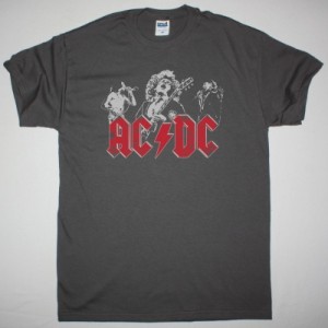 AC DC ANGUS YOUNG AC/DC NEW GREY CHARCOAL T-SHIRT