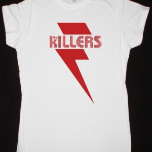 THE KILLERS RED BOLT  WHITE  LADY T SHIRT