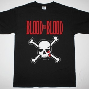 BLOOD FOR BLOOD SKULL LOGO NEW BLACK T-SHIRT