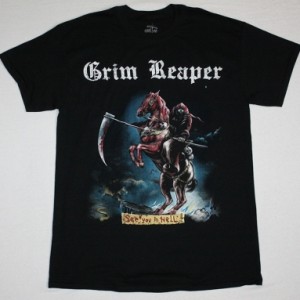 GRIM REAPER SEE YOU IN HELL 1983  NEW BLACK T-SHIRT