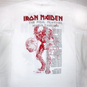 IRON MAIDEN THE FINAL FRONTIER TOUR 2011 NEW WHITE T-SHIRT