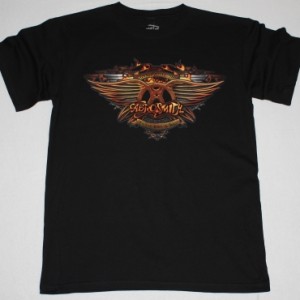 AEROSMITH AERO FORCE ONE THE GLOBAL WARMING TOUR 2014 EUROPE NEW BLACK TSHIRT