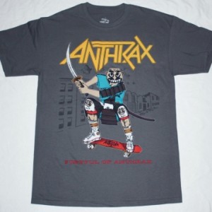 ANTHRAX FISTFUL OF ANTHRAX'87 NEW GREY CHARCOAL T-SHIRT