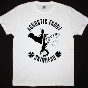AGNOSTIC FRONT SKINHEAD NEW WHITE T SHIRT