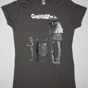 GORILLAZ NOODLE NEW LADY GREY CHARCOAL T SHIRT