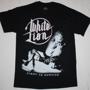 WHITE LION FIGHT TO SURVIVE ’85 NEW BLACK T-SHIRT