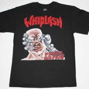 WHIPLASH POWER AND PAIN'85 NEW BLACK T-SHIRT