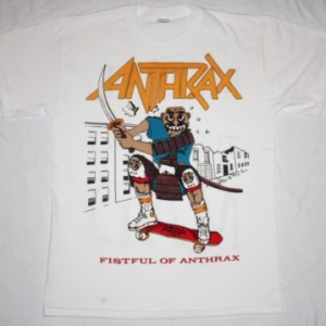ANTHRAX FISTFUL OF ANTHRAX  NEW WHITE T-SHIRT
