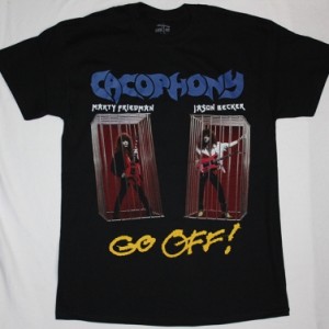 CACOPHONY GO OFF!  1988 MARTY FRIEDMAN JASON BECKER NEW BLACK T-SHIRT