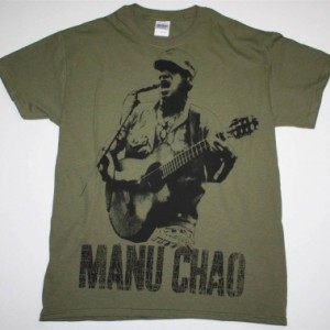 MANU CHAO EN VIVO JUMBO PRINT NEW MILITARY GREEN T-SHIRT