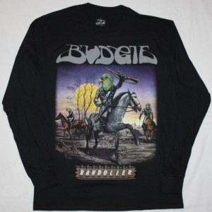 BUDGIE BANDOLIER'75  NEW BLACK LONG SLEEVE T-SHIRT