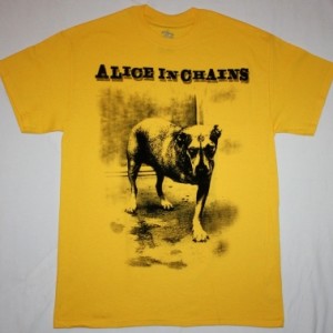 ALICE IN CHAINS DOG NEW YELLOW T-SHIRT