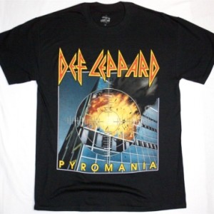 DEF LEPPARD PYROMANIA  NEW BLACK T-SHIRT