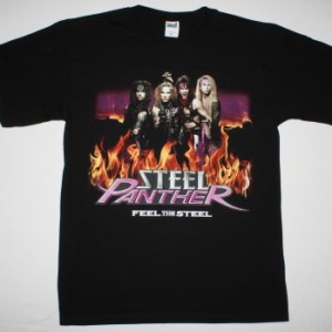 STEEL PANTHER FEEL THE STEEL TOUR NEW BLACK T-SHIRT