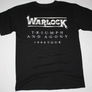 WARLOCK TRIUMPH AND AGONY 87  NEW BLACK T-SHIRT