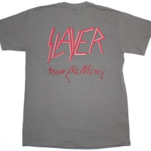 SLAYER SHOW NO MERCY NEW GREY CHARCOAL T-SHIRT