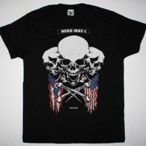 MISS MAY I SKULLS NEW BLACK T SHIRT