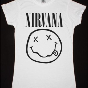 NIRVANA SMILE NEW WHITE LADY T SHIRT