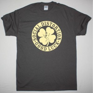 SOCIAL DISTORTION IRISH CLOVER GOOD LUCK NEW GREY T SHIRT