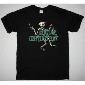 SOCIAL DISTORTION LETTERMAN SKULLY NEW BLACK T SHIRT