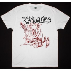 THE CASUALTIES 40 OZ OF CASUALTY NEW WHITE T SHIRT