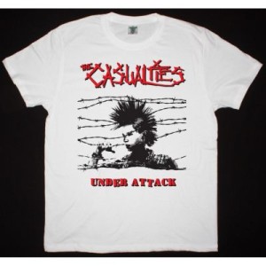 THE CASUALTIES UNDER ATTACK NEW WHITE T SHIRT