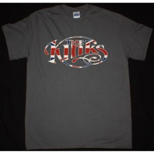 THE KINKS UNION JACK LOGO NEW GREY T SHIRT